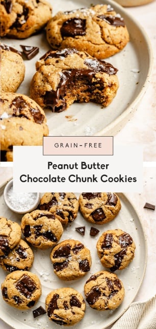 collage of healthy grain free peanut butter cookies