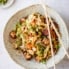 vegan egg roll in a bowl with chopsticks